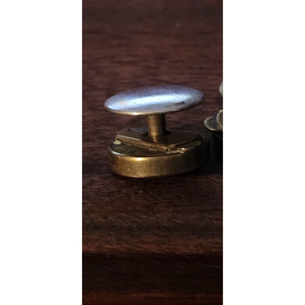 Vintage Earring-Style Cufflinks Gold Tone Retro Mens Jewelry Collectible - Picture 3 of 3